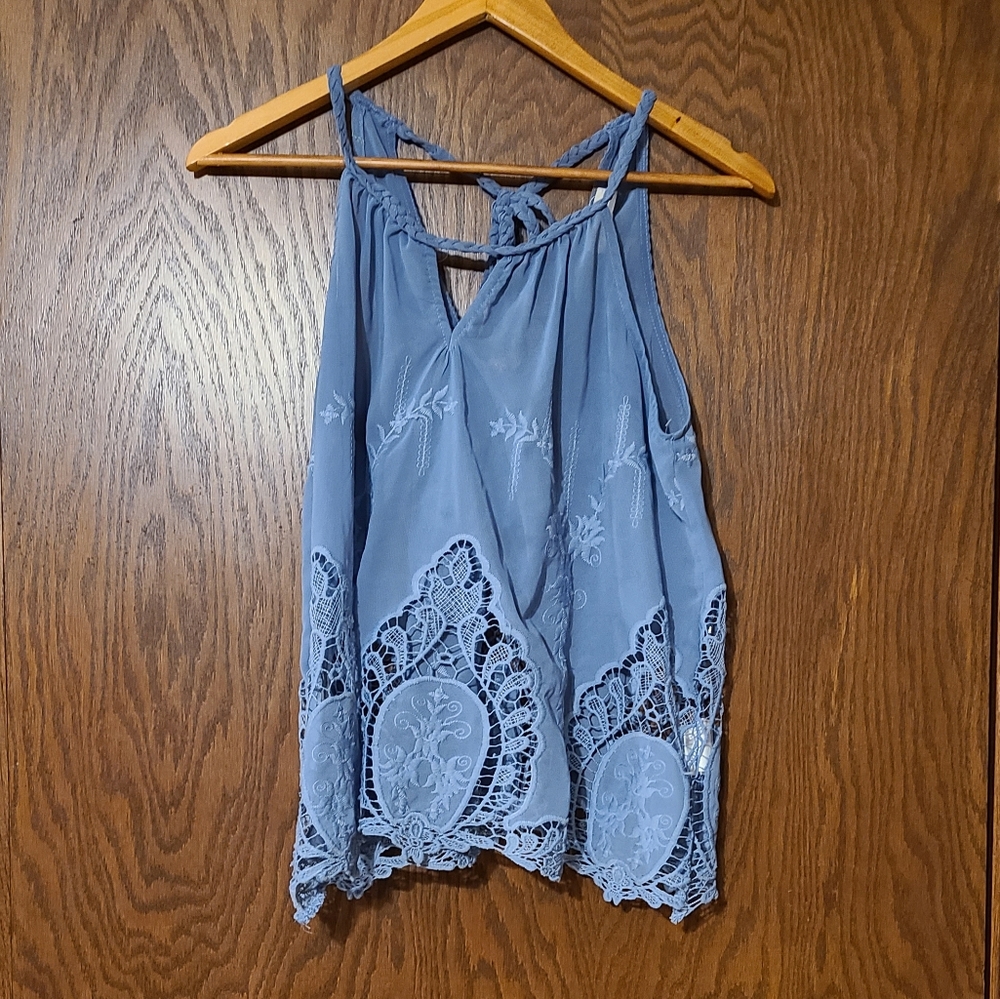 Dusty Blue Delicate Tank Top
